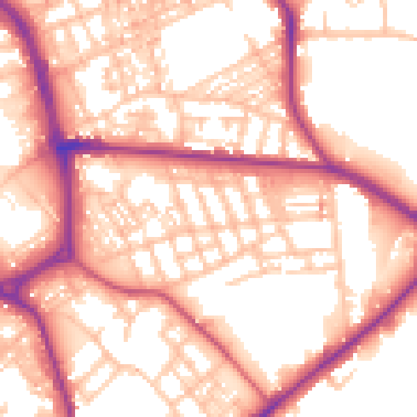 Daytime road noise heatmap for ST1 3QN
