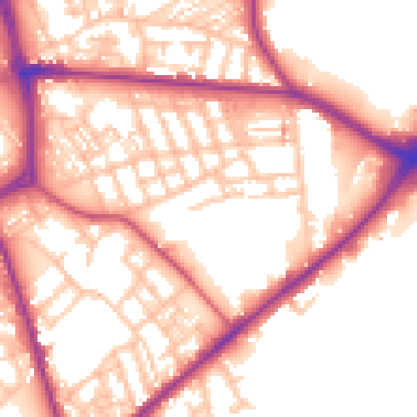Daytime road noise heatmap for ST1 3RJ