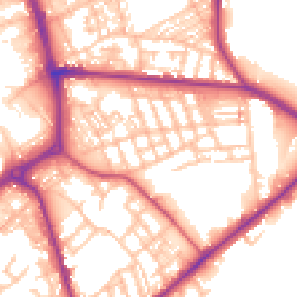 Daytime road noise heatmap for ST1 3TX