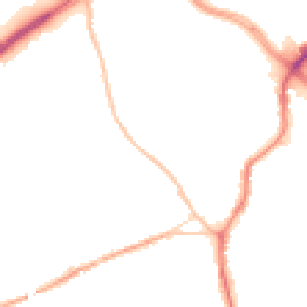 Night-time road noise heatmap for ST1 4AG