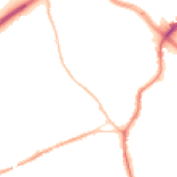 Night-time road noise heatmap for ST1 4AZ
