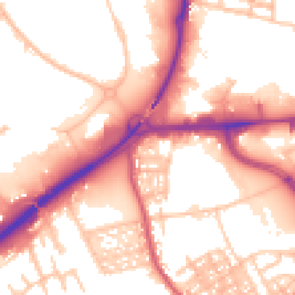 Daytime road noise heatmap for ST1 4BE