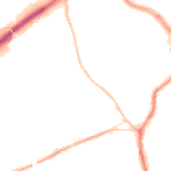 Night-time road noise heatmap for ST1 4BF