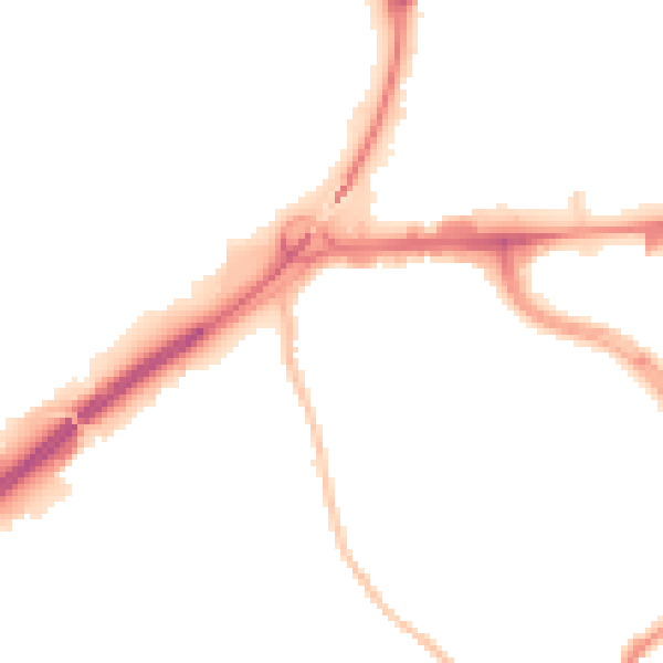 Night-time road noise heatmap for ST1 4BH
