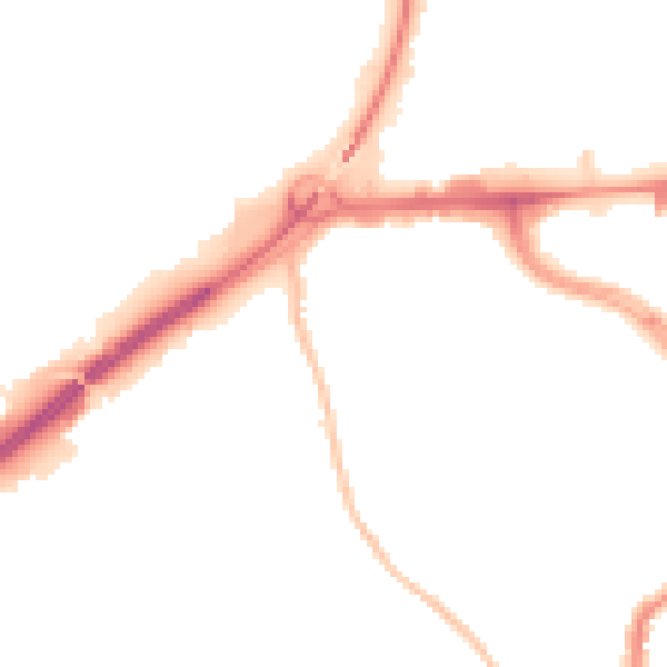 Night-time road noise heatmap for ST1 4BQ