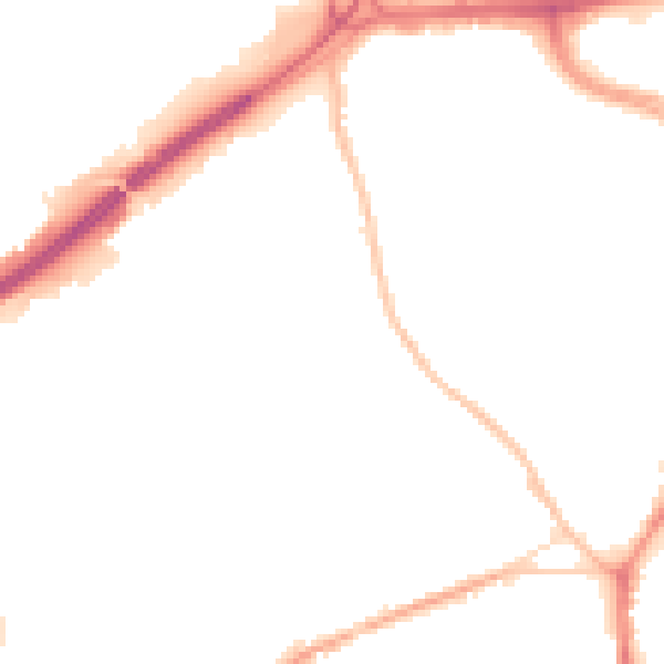 Night-time road noise heatmap for ST1 4DB