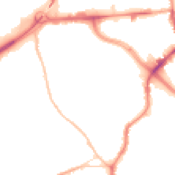 Night-time road noise heatmap for ST1 4DR