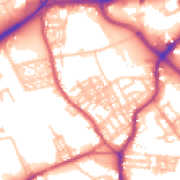Daytime road noise heatmap for ST1 4JS