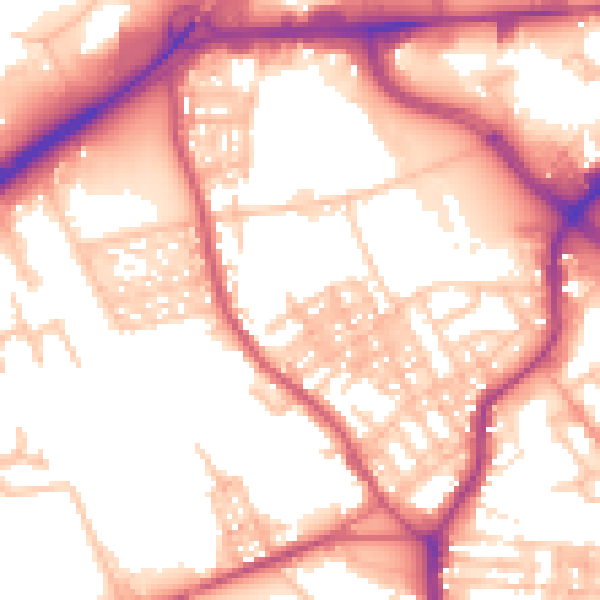 Daytime road noise heatmap for ST1 4JY