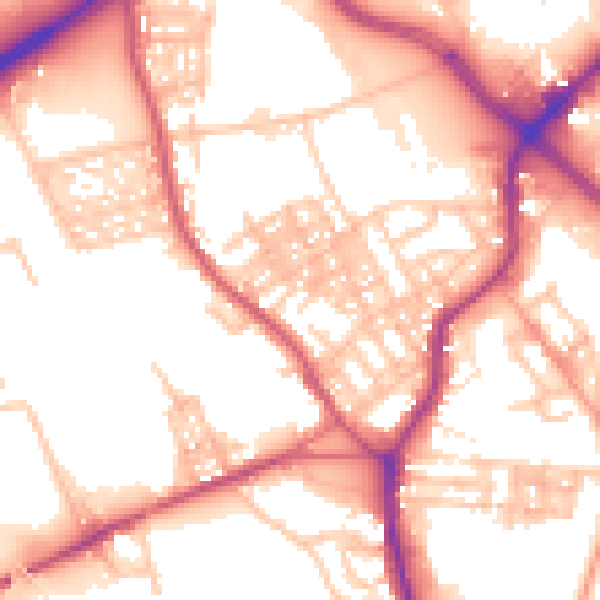 Daytime road noise heatmap for ST1 4LA