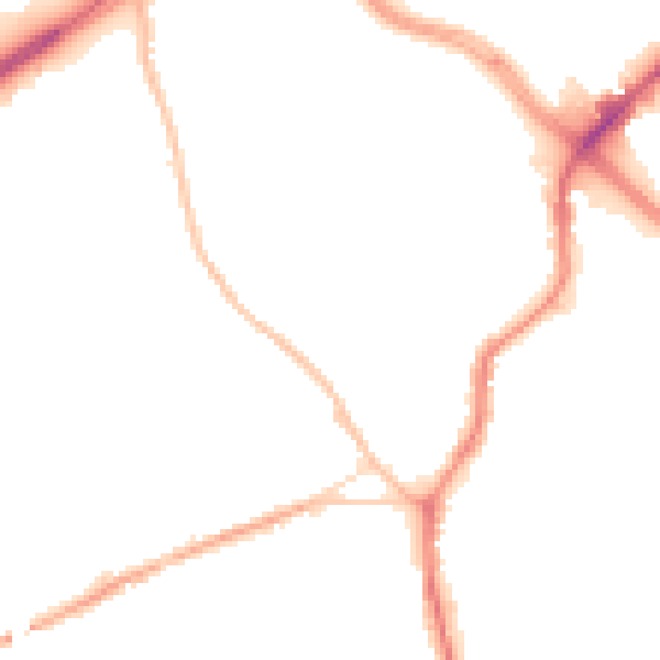 Night-time road noise heatmap for ST1 4LA