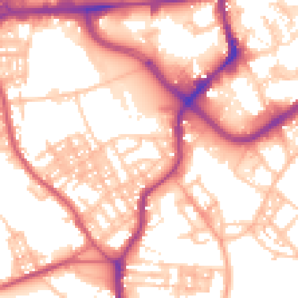 Daytime road noise heatmap for ST1 4LH
