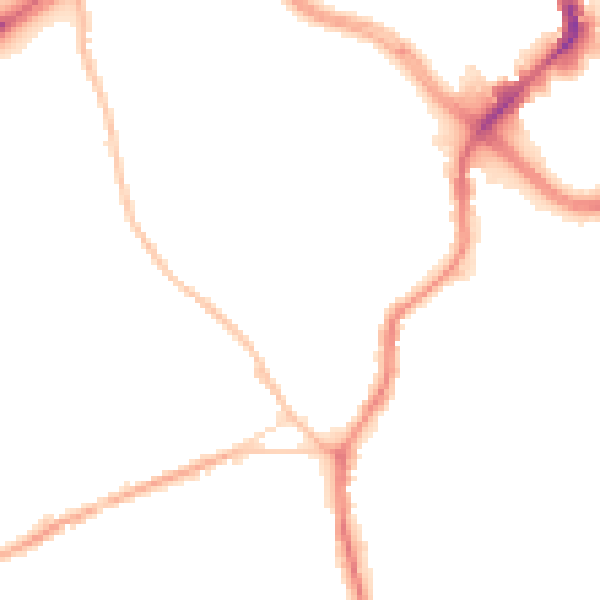 Night-time road noise heatmap for ST1 4LL