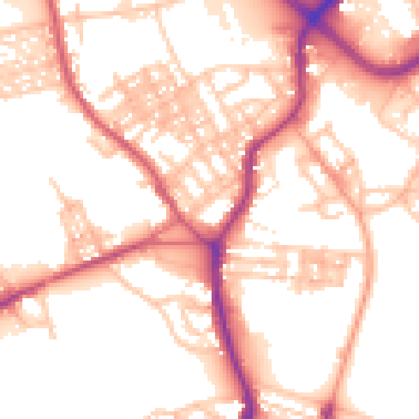 Daytime road noise heatmap for ST1 4PS