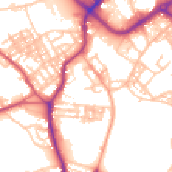 Daytime road noise heatmap for ST1 4QS