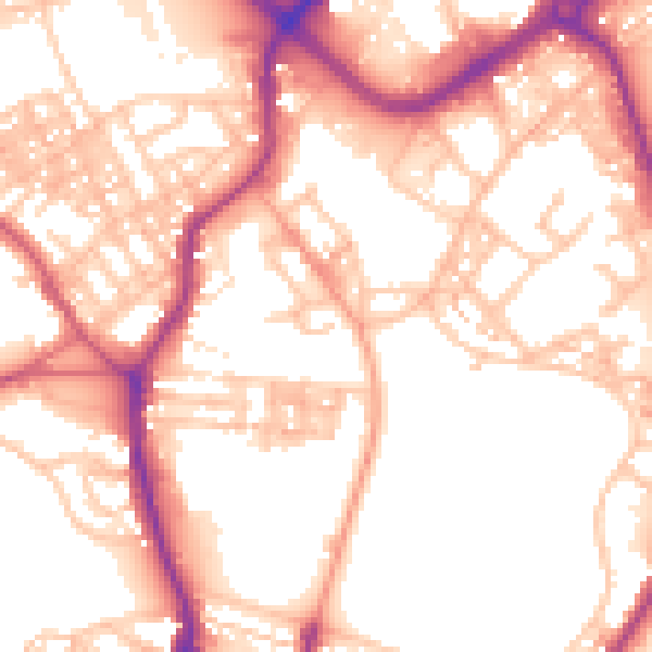 Daytime road noise heatmap for ST1 4QT