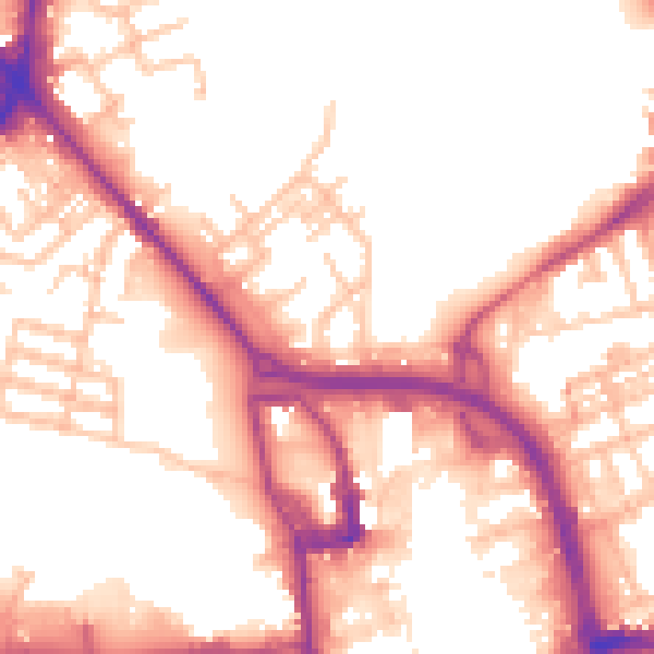Daytime road noise heatmap for ST1 5AZ