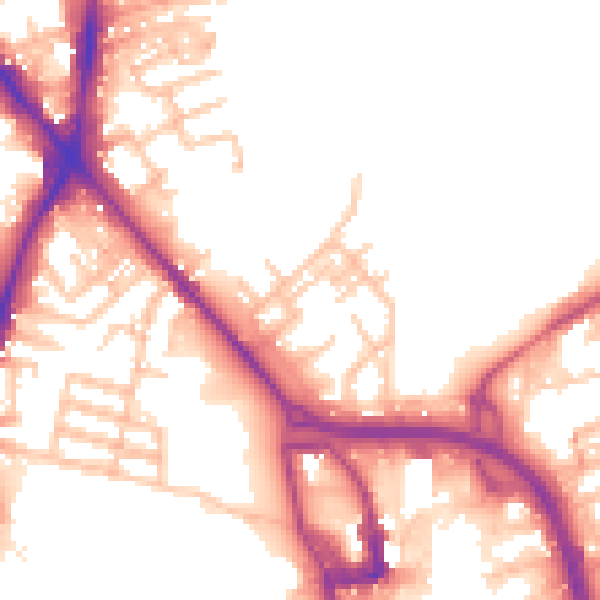 Daytime road noise heatmap for ST1 5BA