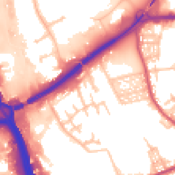 Daytime road noise heatmap for ST1 5BL