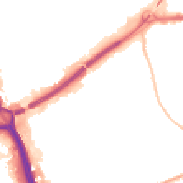 Night-time road noise heatmap for ST1 5BL