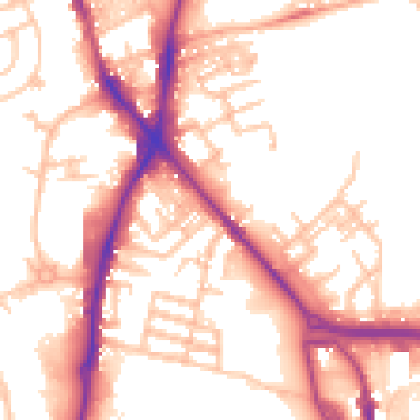 Daytime road noise heatmap for ST1 5DJ