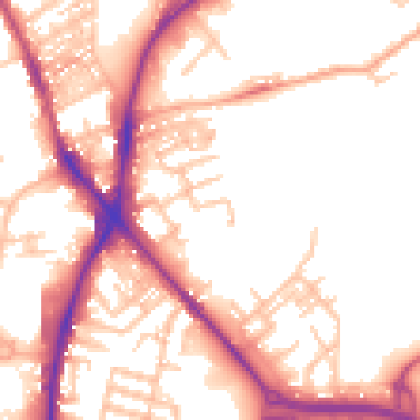 Daytime road noise heatmap for ST1 5FD