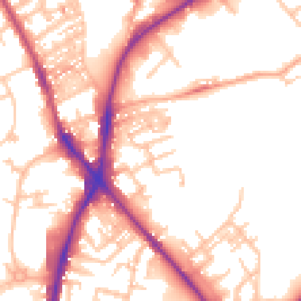 Daytime road noise heatmap for ST1 5FE