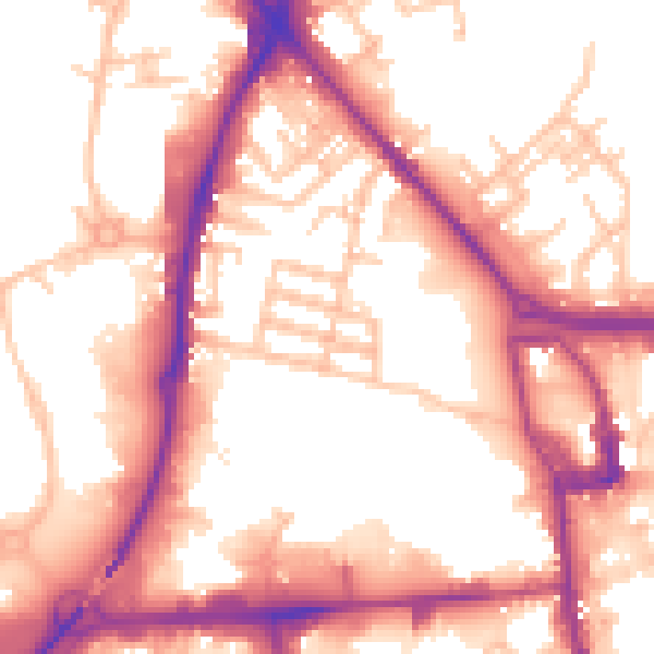 Daytime road noise heatmap for ST1 5HZ
