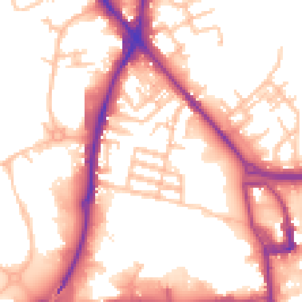 Daytime road noise heatmap for ST1 5JG