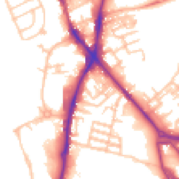 Daytime road noise heatmap for ST1 5JT