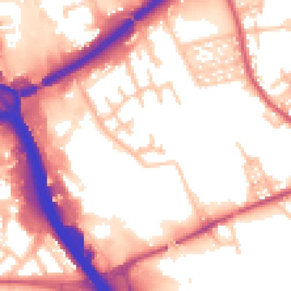 Daytime road noise heatmap for ST1 5PD