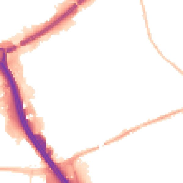 Night-time road noise heatmap for ST1 5PF