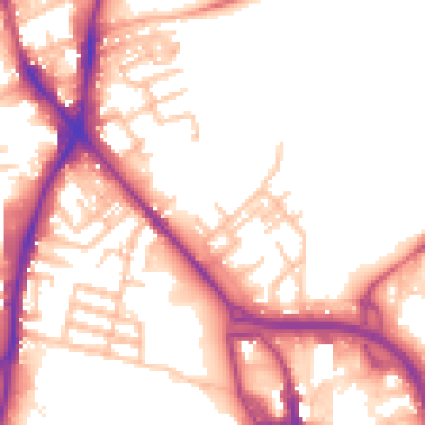 Daytime road noise heatmap for ST1 5QL