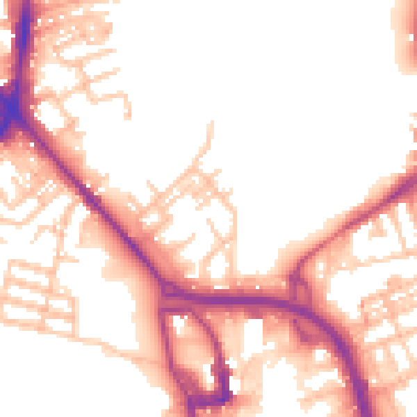 Daytime road noise heatmap for ST1 5QX