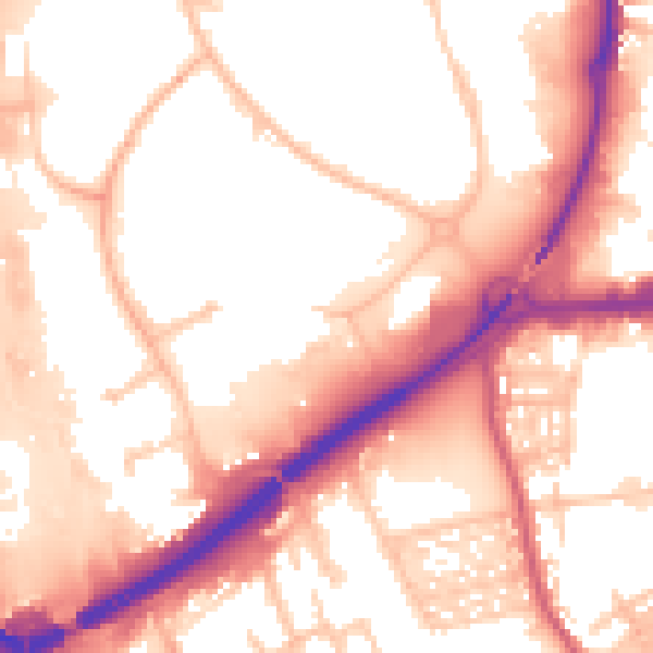 Daytime road noise heatmap for ST1 5RG