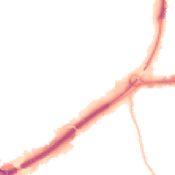 Night-time road noise heatmap for ST1 5RG