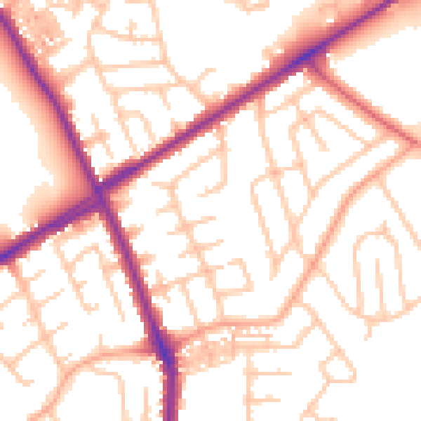 Daytime road noise heatmap for ST1 6EA