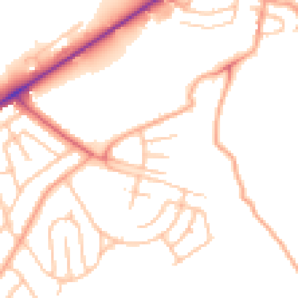 Daytime road noise heatmap for ST1 6LA