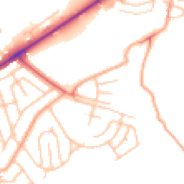 Daytime road noise heatmap for ST1 6LB
