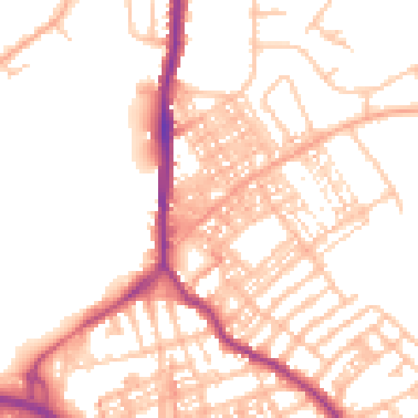 Daytime road noise heatmap for ST1 6LH