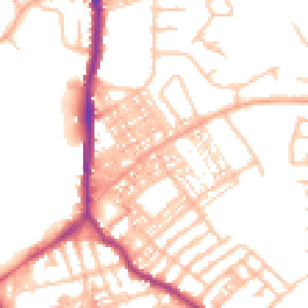Daytime road noise heatmap for ST1 6LJ