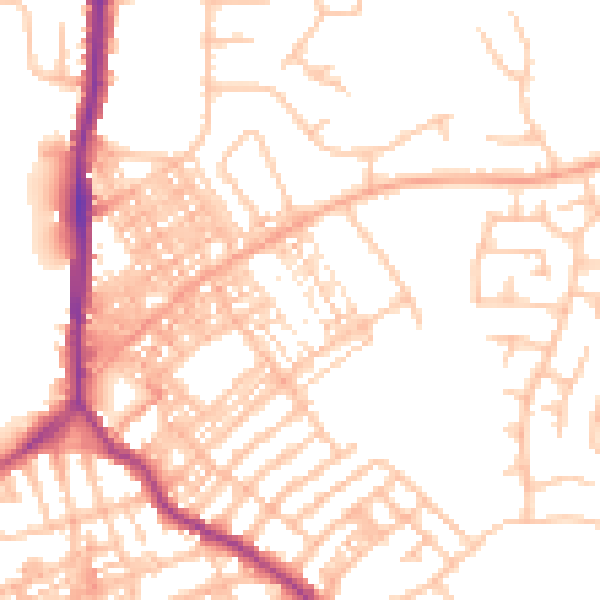 Daytime road noise heatmap for ST1 6LR