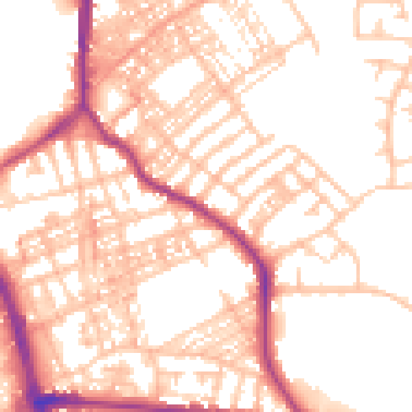 Daytime road noise heatmap for ST1 6PA
