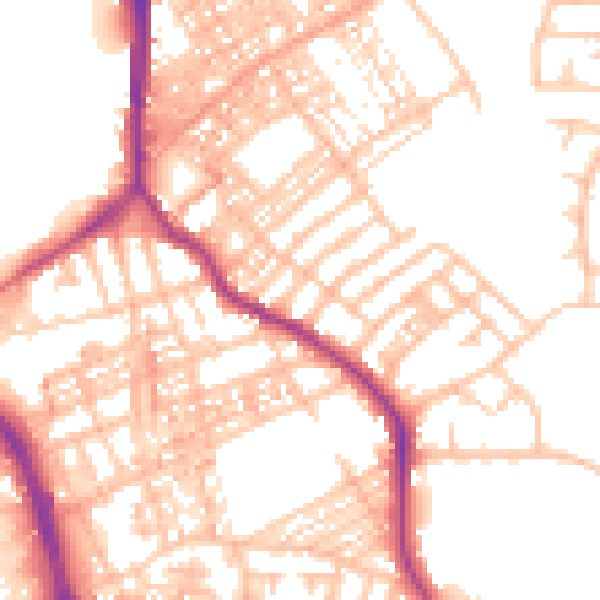 Daytime road noise heatmap for ST1 6PD