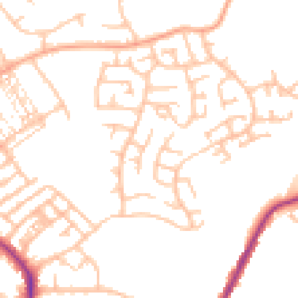 Daytime road noise heatmap for ST1 6SD