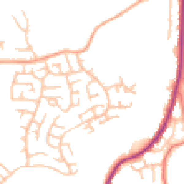 Daytime road noise heatmap for ST1 6SW