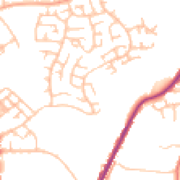 Daytime road noise heatmap for ST1 6TL