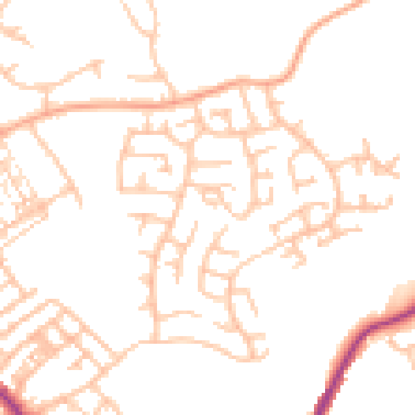 Daytime road noise heatmap for ST1 6TR