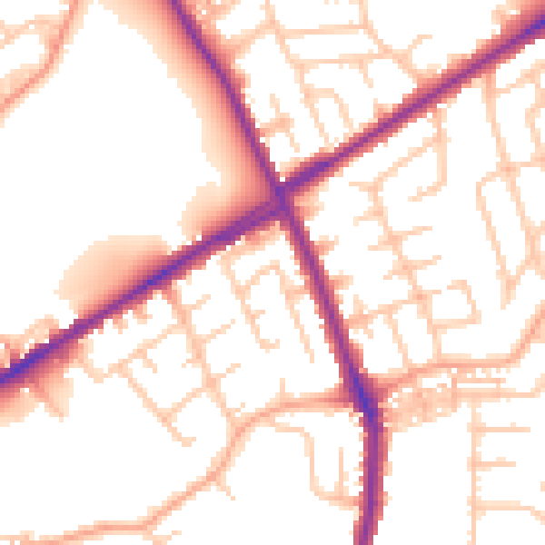Daytime road noise heatmap for ST1 6XL