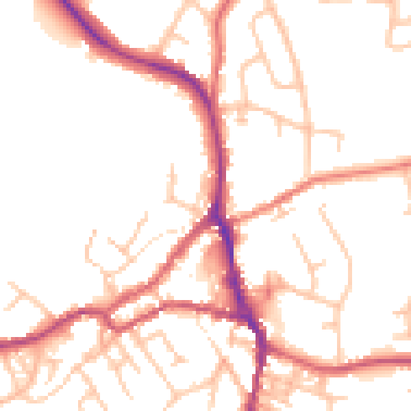 Daytime road noise heatmap for ST10 1AE